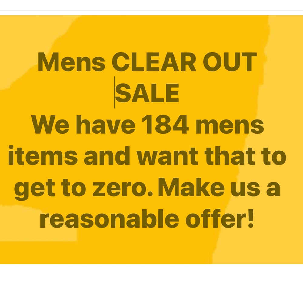 Mens CLEAR OUT SALE Poster